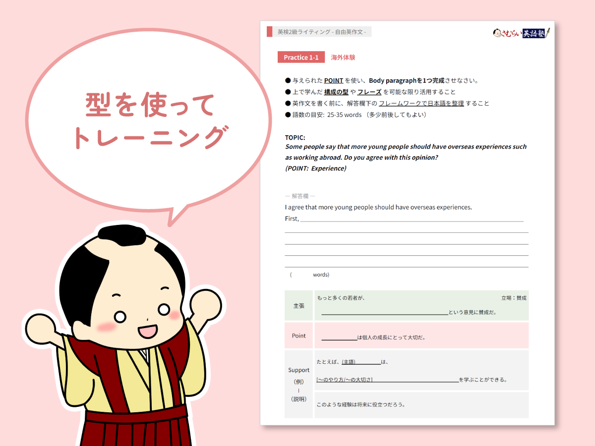 さむらい英語塾 英検2級 ライティング 教材 ドリル